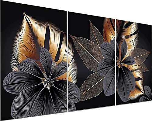 Hjjdiyes Malen Nach Zahlen Erwachsene Blumen 3 Teilig Malen Nach Zahlen Junior - Gemälde Wohnzimmer XXL Paint by numbers kits Als Geschenk Für Weihnachten Geburtstag Einweihungsparty Haus Dekor