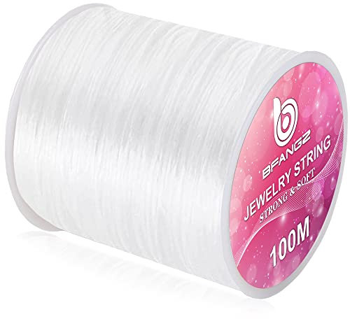 Corda elastica per bracciali, 1 mm 100 m, corda elastica per braccialetti per la creazione di gioielli, collane, gioielli e perline (bianco)