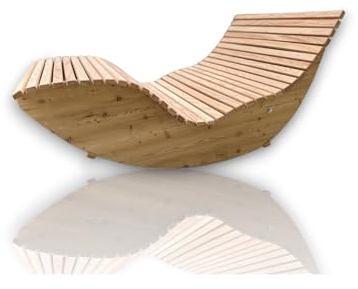 Holztec-Leitner Schaukelliege Wippliege,Obersee 140 cm Himmelsliege aus Lärchenholz Made in Bavaria