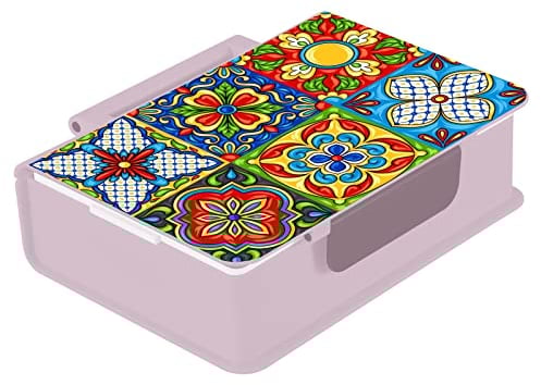 Mexican Ceramic Bento Boxes Includes Three Stackable Containers for Dining Out, Work, School, Picnic