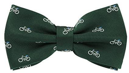 axy Noeud papillon noble pour homme - Motif vélo déjà noué, confirmation réglable avec boîte cadeau, Vélo vert., taille unique