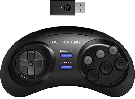 RETROFLAG Classic 2.4G Mando, 6-Botones Mando para Sega Genesis Mini 2 / Mini, Ventana, PC, Switch/Switch OLED y Raspberry Pi