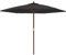 vidaXL Parasol de jardin avec mât en bois noir 299x240 cm, parasol, parasol d'extérieur, parasol de patio, parapluie, parasol de terrasse