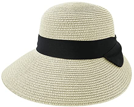 Casquette Visière Femme en Paille Chapeau de Paille pour Femme Visière en Paille Femme Casquette Eté Respirant Anti UV Casquette Visière Plage Voyage Sport en Plein Air