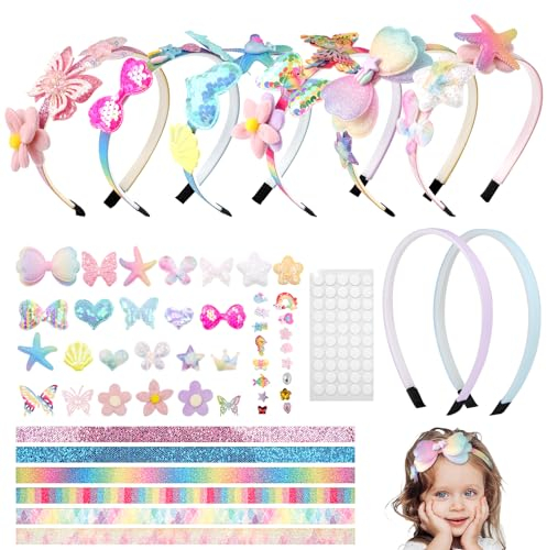 Haarschmuck Bastelsets kinder ab 5 jahre,Mode Mädchen DIY Schmetterling Haaraccessoires herstellen können, Spielzeug für 5 6 7 8 9 10 jährige Mädchen