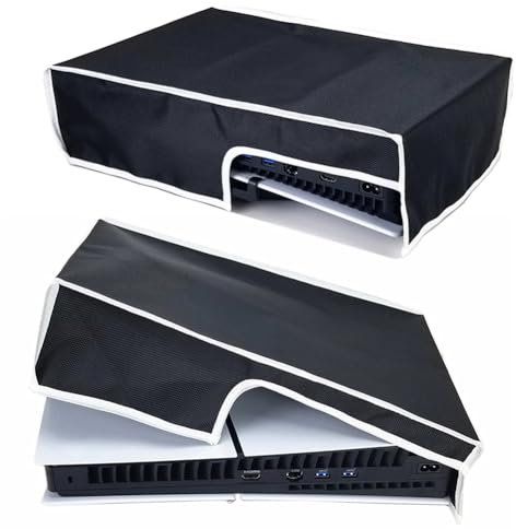 AMZLORD Funda antipolvo vertical/horizontal para consola de juegos Play-station 5 Slim Funda impermeable a prueba de polvo Tela Oxford 1680D extraíble para consola PS5 Edición digital