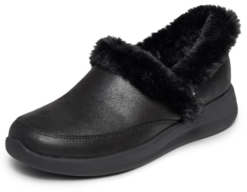 Skechers Damen Cozy Escape Hausschuh, Black Performtex Faux Fur, 36 EU