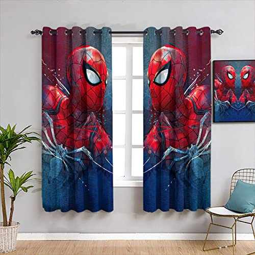 Enfunt-Home Superhelden Vorhänge Gardinen mit Ösen, Vorhang Blickdicht, Verdunklungsvorhänge, Fensterdekoration, Schlafzimmer Wohnzimmer & Kinderzimmer Deko, Blackout Curtain 2er Set