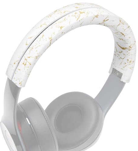 WC BandZ Solo - Silicone Headband Cover for Beats Solo Headphones by Wicked Cushions | Enhanced Comfort & Sweat Protection | For Beats Solo 4, Solo 2, Solo 3 | Gold Marble