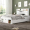 Kinderbett Einzelbett 90x200, Stauraumbett Funktionsbett mit USB-Port & Schubladen & Stauschrank, Multifunktionales Bett Jugendbett Bettrahmen mit Großer Stauraum und Lattenrost, Massivholz, Weiß