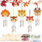 HONMOK 9 Stück Herbst Windspiel Bastelset Kinder Holz Tiere Basteln Tiger Fuchs Eule Klangspiel DIY Bastelhandwerk zum Bemalen Kreativsets für Jungen Mädchen Herbstdeko Geburtstag
