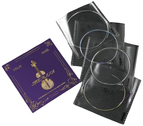 Juego completo de cuerdas para violín 4/4, reemplazo de cuerdas de violín 4/4, larga durabilidad y tono rico, hechas a mano con materiales de primera calidad, para todos los niveles (escala 4/4)