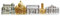 Berlin Krawattenklammer Krawattennadel skyline mit Schloss Sanssouci ca. 6,1cm lang bicolor glänzend made in Germany + Box -