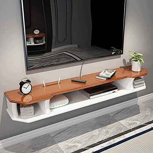 Mobile TV Sospeso, Mobile TV Sospeso in Legno con Foro per Filo, per Scatola Portacavi Console di Gioco Componenti TV Libri/Colore Legno / 130 cm