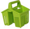 Keroppa Escurridor para Cubierto, Con Sujeción Superior, Organizador para Cubiertos 4 Compartimentos, Gran Capacidad, Orificios para Salida de Agua, Verde