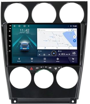 2 din Android Stereo for Mazda 6 2004-2015 with Wireless Carplay Android Auto,9 HD Touchscreen Car Radio GPS Navigation FM AM RDS Radio Bluetooth 5.0 WiFi Reverse Camera DAB+(NF-1)