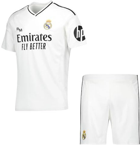 JYC CREATIVE Maglia di R. Madrid – Maglia ufficiale calcio Madrid – Tessuto morbido e confortevole, Fanatic – Adulto – Unisex, insieme, 3XS