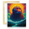TANGFEIY Peinture par numéro Peinture couleur singe doré DIY Peinture à l'huile Adultes avec 3 pinceaux et peintures acryliques Image d'art pour décoration intérieure Cadre DIY (30x40cm)