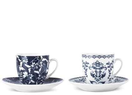 KARACA Aster Lot de 4 tasses à café turc en porcelaine pour 2 personnes 100 ml