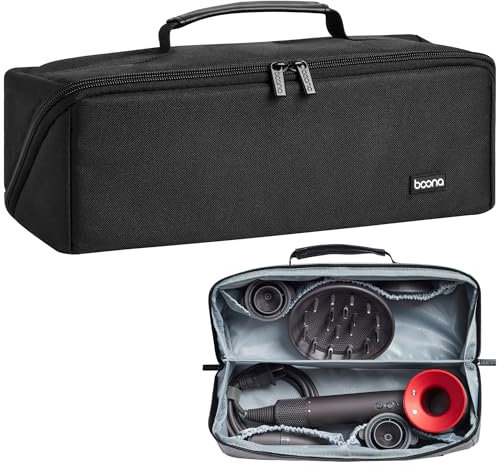 Veki Reise Tasche für Dyson Airwrap Styler und Shark, Aufbewahrungstasche für Dyson Supersonic, Warmluftbürste Haartrockner Tragetasche für Frisur-Werkzeug und Umfangreichem Zubehör (Oxford-Schwarz)