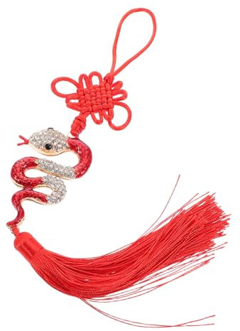 BELLIFFY Elegante Chinesische Jahr Schlange Auto-hängedekoration Mit Funkelndem Strass-anhänger Roter Tassel Feng Shui Glücksbringer Für Schlüssel Taschen Und Wohnraum Vielseitig Und Einfac