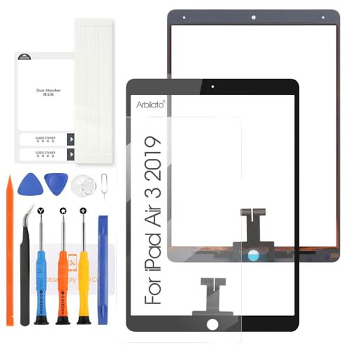 Arbilato Écran tactile pour iPad Air 3 2019 10,5 pouces, numériseur pour iPad Air3 A2153 A2123 A2152 en verre tactile avec outils (sans écran LCD) (noir)