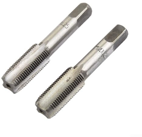 Lot de 2 tarauds et tarauds métriques HSS 14 mm x 1,25 mm Filetage à droite pour acier rapide M14 x 1,25 mm