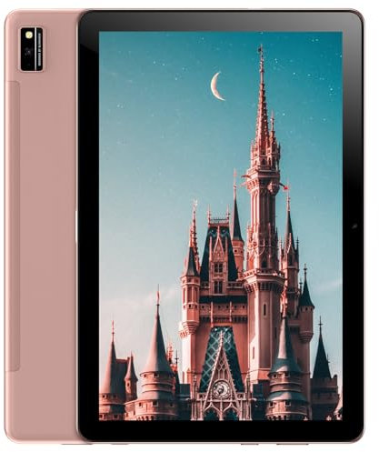 Blackview Tab 10 Android Tablets, 10.1 Tablet, Widevine L1, 4GB+64GB, 7480mAh,18W Fast Charging, 13MP+8MP, Octa-Core, 5G WiFi Dual 4G LTE Tablet, GPS, PC Mode-Rose Gold