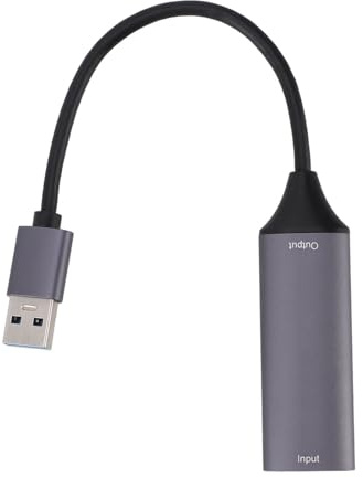 POENVFPO Game Video Card 4K HD Auflösung Video Grabber -Karte für OBS, Extra Langes Kabel für Bildung und Schulung, Breite Anwendung für Professionelle Live -Rundfunk (USB3.0)