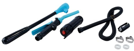 Orivin Batteriebetriebene Umfüllpumpe mit Schnellverschluss-Zapfpistole (ohne Batterie), geeignet zum Umfüllen von Benzin und Kerosin (blau)