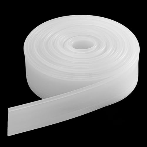 Clear Shower Door Bottom Seal Strip, 108 Inch Framed Showers Door Bottom Seals Silicone Showers Doors Bottoms Sweep for Home Bathroom Kitchen Inner Outdoor Glass Doors