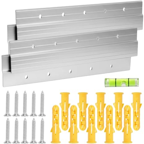 2 Pairs French Cleat Hanger, 30 cm Aluminum Z-Clamps Heavy Duty Wall Mount | Interlocking Z-Clamps, Hanging Mirrors Panels Shelves, Headboards Art Frames, Sturdy Wall Brackets, Easy Install