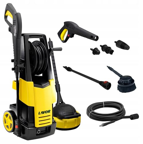 LAVOR Hochdruckreiniger PRIME 135 Bar 1900W, Bürstenmotor, Wasserfluss 420 l/h, Hight Power Alupumpe, Turbo Düse, Schlitz, Patio Cleaner, Schlauch 8m, ASS-System, Maschinenreinigung