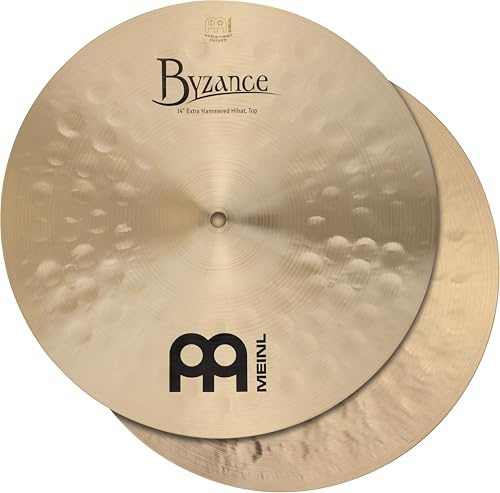 Meinl Cymbals Byzance 38,1 cm (15 Zoll) traditionelles extra gehämmertes Hihat-Becken für Trommeln, Paar, hergestellt in der Türkei, B20 Bronze