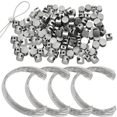 100 x Piombe di sicurezza 8 mm + 100 x Piombi di sicurezza 10 mm + 200 x fili per piombo 170 mm, strumento di tenuta professionale per sigillare la logistica, il contatore di elettricità