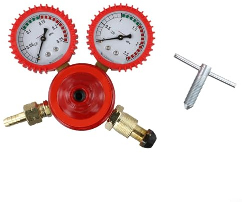 GLFLOW Gas Bottle, Tig Welding Accessories, Triple-Gas Welding Regulator for Oxygen/Acetylene/Propane, Shockproof Brass Pressure Reducer with Gauges(Propane meter)