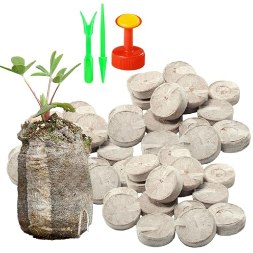 Pastiglie di Torba - 100 Pezzi di Cubetti per Semina e Coltivazione,Dischi Di Terriccio 30mm | Per Giardinaggio Indoor, Aiuola di Fiori, Terrario, Prato, Trapianto e Fattoria