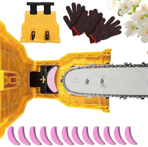 Affuteur Chaine Tronçonneuse,Affuteuse De Chaine Tronconneuse,Avec 6 Pierres, Précision Instantanée Pour Une Coupe Efficace (2*A)