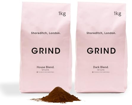 Grind House and Dark Blend Coffee Bundle – 100% Arabica – Suitable for Cafetière, Moka Pot, AeroPress and Filter Brew – Ethically Sourced and Locally Roasted – Save 10%