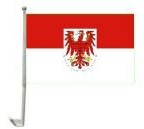 Auto-Fahne: Brandenburg - Banner, Schwarz-Rot-Gold, Polyester, Unisex, Mastmontage, Rechteckig, Casual oder Pride, Zubehör/Auto