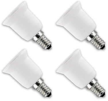 Lunartec Lampensockel-Adapter E14 auf E27, 4er-Set