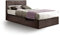 Ottoman Single Storage Bed Upholstered in Faux Leather, 3 ft, Brown