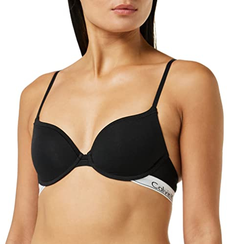 Calvin Klein - Women's T-Shirt Bra - Perfectly Fit Flex - Polyamide (72%), Elastane (28%) - Black - Microfiber Jersey - Underwire Support- Adjustable Shoulder Straps - Soft Moulded Cups - Size C/32