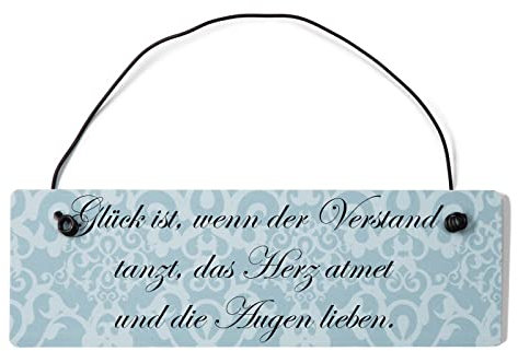 Homeyourself Glück ist wenn der Verstand Tanzt das Herz atmet D... blau mit Draht