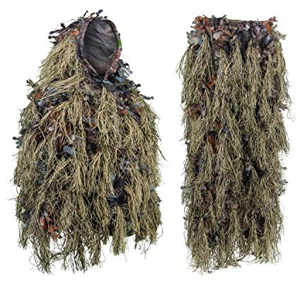North Mountain Gear Hybrid Ghillie Anzug für Herren, leicht, Jagd, Airsoft, Camouflage, Waldbraun, Größe M/L