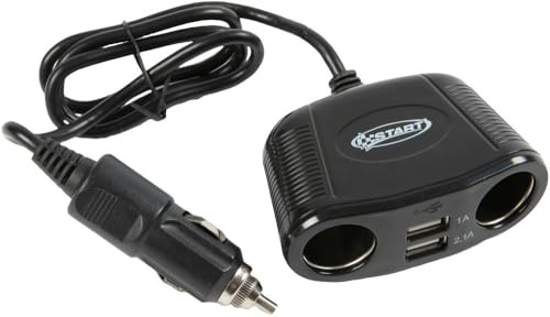 Start 2-Way Cigarette Lighter Splitter With USB-A + USB-C - Fast Charging Car Adapter For Smartphones, Tablets And Electronic Devices