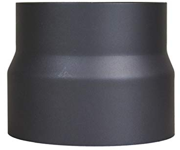LANZZAS Rauchrohr Ofenrohr Reduzierung Ø 160 mm auf Ø 150 mm schwarz Kaminofen Rohr Ofenrohrreduzierung Reduktion