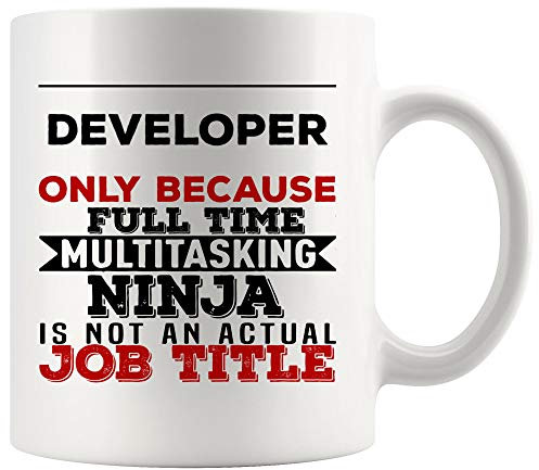 99WakeUp Entwickler-Tasse, tolles Geschenk, weil Multitasking Ninja nicht tatsächlich Jobtitel | Aaaa Web Java Software Code Programmierer Lustiges Weltbestes Geschenk Mama Papa