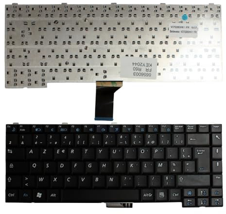 Keyboards4Laptops Francés Negro Teclado de Repuesto para Ordenador portátil Compatible con Samsung R60-Aura T2330 Deesan