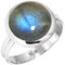 Jeweloporium 925 Silber Ringe für Frauen Größe 64(20.4) Grau Real Labradorit Edelstein Jahrgang Silber Ringe Weihnachten - Geschenk Solitär Schmuck